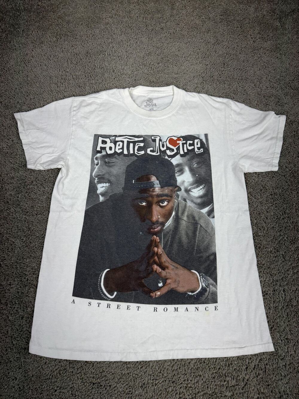 Poetic Justice Shirt Mens Medium White A Street Romance Movie Graphic T-Shirt
